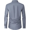 Men’s Dress Shirts Long Sleeve Wrinkle Free Business Button Down Shirt(Grey)