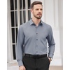 Men’s Dress Shirts Long Sleeve Wrinkle Free Business Button Down Shirt(Grey)