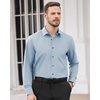 Men’s Dress Shirts Long Sleeve Wrinkle Free Business Button Down Shirt(Light Blue)
