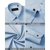 Men’s Dress Shirts Long Sleeve Wrinkle Free Business Button Down Shirt(Light Blue)