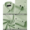 Men’s Dress Shirts Long Sleeve Wrinkle Free Business Button Down Shirt(Light Green)