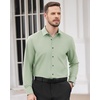 Men’s Dress Shirts Long Sleeve Wrinkle Free Business Button Down Shirt(Light Green)