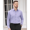 Men’s Dress Shirts Long Sleeve Wrinkle Free Business Button Down Shirt(Light Purple)