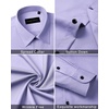 Men’s Dress Shirts Long Sleeve Wrinkle Free Business Button Down Shirt(Light Purple)