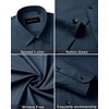 Men’s Dress Shirts Long Sleeve Wrinkle Free Business Button Down Shirt(Navy Blue)