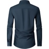 Men’s Dress Shirts Long Sleeve Wrinkle Free Business Button Down Shirt(Navy Blue)