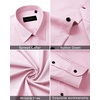 Men’s Dress Shirts Long Sleeve Wrinkle Free Business Button Down Shirt(Pink)