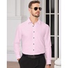 Men’s Dress Shirts Long Sleeve Wrinkle Free Business Button Down Shirt(Pink)