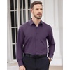 Men’s Dress Shirts Long Sleeve Wrinkle Free Business Button Down Shirt(Purple)
