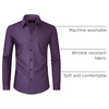 Men’s Dress Shirts Long Sleeve Wrinkle Free Business Button Down Shirt(Purple)