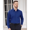 Men’s Dress Shirts Long Sleeve Wrinkle Free Business Button Down Shirt(Royal Blue)