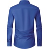 Men’s Dress Shirts Long Sleeve Wrinkle Free Business Button Down Shirt(Royal Blue)