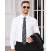 Men’s Dress Shirts Long Sleeve Wrinkle Free Business Button Down Shirt(Solid White)