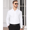 Men’s Dress Shirts Long Sleeve Wrinkle Free Business Button Down Shirt(Solid White)