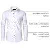 Men’s Dress Shirts Long Sleeve Wrinkle Free Business Button Down Shirt(White)