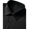 Mens Dress Shirts Odor Resistant Long Sleeve Button Down Shirt, Stretchy(Black)