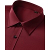 Mens Dress Shirts Odor Resistant Long Sleeve Button Down Shirt, Stretchy(Burgundy)