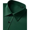 Mens Dress Shirts Odor Resistant Long Sleeve Button Down Shirt, Stretchy(Dark Green)