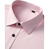 Mens Dress Shirts Odor Resistant Long Sleeve Button Down Shirt, Stretchy(Light Pink)