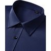 Mens Dress Shirts Odor Resistant Long Sleeve Button Down Shirt, Stretchy(Navy Blue)