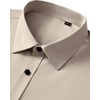 Mens Dress Shirts Odor Resistant Long Sleeve Button Down Shirt, Stretchy(Tan)