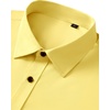 Mens Dress Shirts Odor Resistant Long Sleeve Button Down Shirt, Stretchy(Yellow)