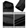 Mens Dress Shirts Wrinkle Free Stretch Long Sleeve Shirt Business Casual(Black)