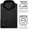 Mens Dress Shirts Wrinkle Free Stretch Long Sleeve Shirt Business Casual(Black)