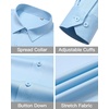 Mens Dress Shirts Wrinkle Free Stretch Long Sleeve Shirt Business Casual(Blue)