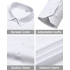 Mens Dress Shirts Wrinkle Free Stretch Long Sleeve Shirt Business Casual(White)