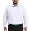 Alimens & Gentle Big and Tall Dress Shirts for Men with Pocket(2XL-6XL B＆T)(White)