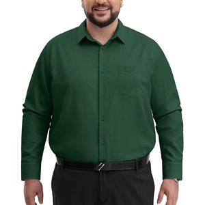 Alimens & Gentle Big and Tall Dress Shirts for Men with Pocket(2XL-6XL B＆T)(Dark Green)
