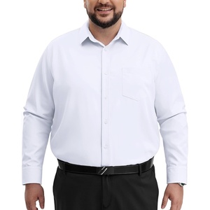 Alimens & Gentle Big and Tall Dress Shirts for Men with Pocket(2XL-6XL B＆T)(White)