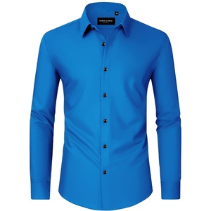Men’s Dress Shirts Long Sleeve Wrinkle Free Business Button Down Shirt(Cobalt Blue)