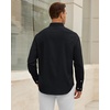 Alimens & Gentle Mens Oxford Shirt Stretch Long Sleeve Button Down Shirts(Black)