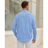 Alimens & Gentle Mens Oxford Shirt Stretch Long Sleeve Button Down Shirts(Blue)