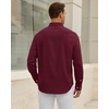 Alimens & Gentle Mens Oxford Shirt Stretch Long Sleeve Button Down Shirts(Burgundy)
