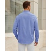 Alimens & Gentle Mens Oxford Shirt Stretch Long Sleeve Button Down Shirts(Denim Blue)