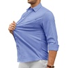 Alimens & Gentle Mens Oxford Shirt Stretch Long Sleeve Button Down Shirts(Denim Blue)