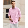 Alimens & Gentle Mens Oxford Shirt Stretch Long Sleeve Button Down Shirts(Light Pink)