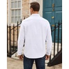 Alimens & Gentle Mens Oxford Shirt Stretch Long Sleeve Button Down Shirts(White)