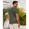 Mens Knit Shirt Short Sleeve Button Down Shirt Textured Casual Summer Tops(Army Green)