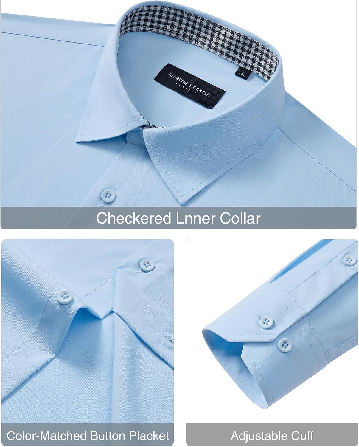 image:imageAlimens amp Gentle Mens Dress Shirt Long Sleeve Button Down Shirt with PocketBlue