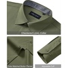 Alimens & Gentle Mens Dress Shirt Long Sleeve Button Down Shirt with Pocket(Army Green)
