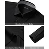 Alimens & Gentle Mens Dress Shirt Long Sleeve Button Down Shirt with Pocket(Black)