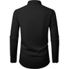 Alimens & Gentle Mens Dress Shirt Long Sleeve Button Down Shirt with Pocket(Black)