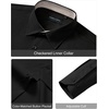 Alimens & Gentle Mens Dress Shirt Long Sleeve Button Down Shirt with Pocket(Black-champagne)