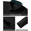 Alimens & Gentle Mens Dress Shirt Long Sleeve Button Down Shirt with Pocket(Black-green)