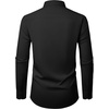 Alimens & Gentle Mens Dress Shirt Long Sleeve Button Down Shirt with Pocket(Black-red)