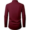 Alimens & Gentle Mens Dress Shirt Long Sleeve Button Down Shirt with Pocket(Burgundy)